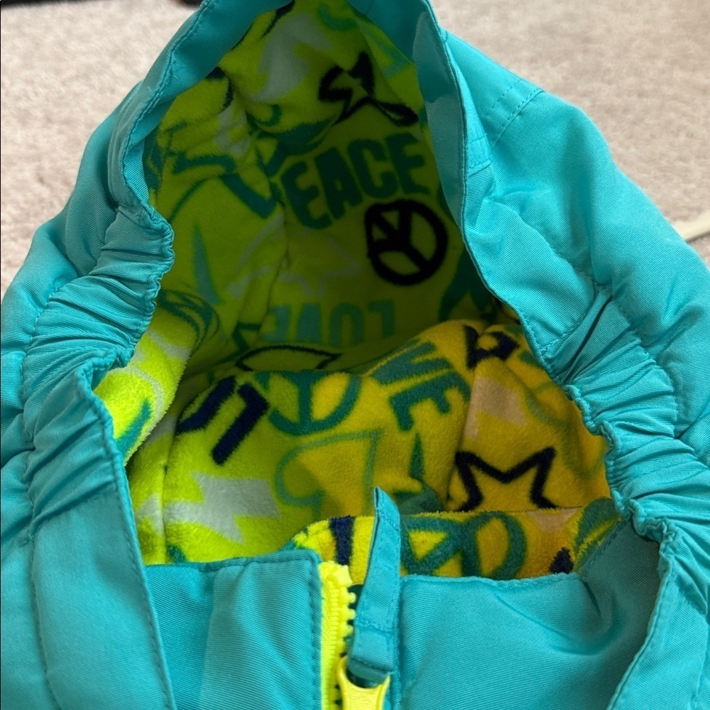 Athletech Girls Teal and Neon Yellow Sequin WinterJacket Size L (10/12) - Picture 7 of 7